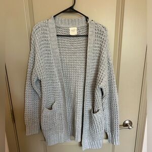Gray chunky knit cardigan